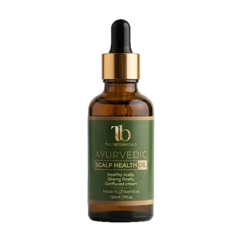 Tuli Botanicals Ayurvedic Scalp Health Oil bottle.